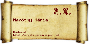 Maróthy Mária névjegykártya