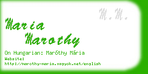 maria marothy business card